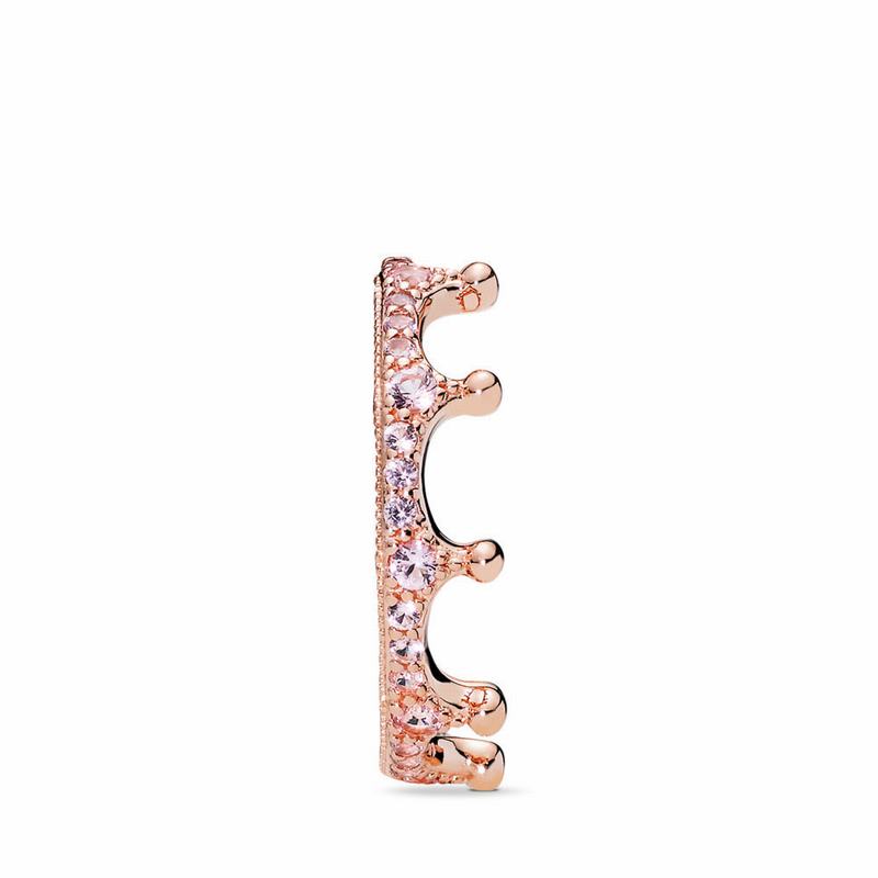 Pandora Pink Sparkling Crown Stackable Ring NZ Sale, Pandora Rose™ (341608-YTD)